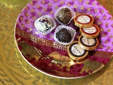 Chocolates on a plate