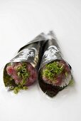 Sushi Rollen mit Thunfisch und japanischen Lauchröllchen (Negi), Japan