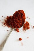 Pequin pepper powder on a spoon