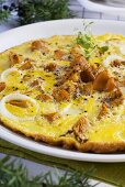 Omelette with chanterelle mushrooms