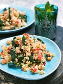 Bulgar pilaw with tomatoes and chard (Turkey)