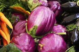 Aubergines at the market