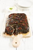 Vine leaf and rice bake with dried tomatoes