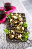 Grilled aubergine salad with mint