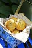 Cranberry muffins in a lunchbox
