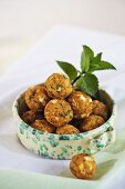 Cheese balls with mint