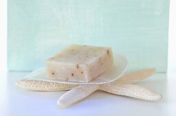 Natural soap, shells and a starfish