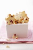 Star-shaped cranberry shortbread cookies