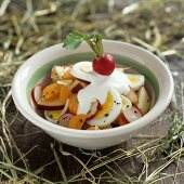 Egg, carrot and radish salad for Easter