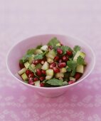 Cucumber and pomegranate seed salad with coriander