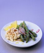 Crab salad with green asparagus