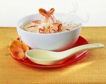 Peanut coconut soup with prawns