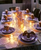 Romantic table with tealights (evening)