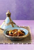 Lamb tajine with vegetables and almonds