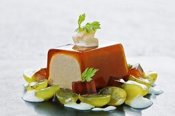 Liver terrine with sweet wine jelly and grapes