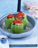 Green peppers stuffed with rice