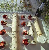 Strawberries and milk on Swedish Midsommar buffet