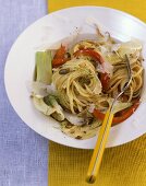 Linguine with fennel and peppers