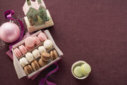 Colourful Christmas macaroons