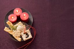 Three candles and salt dough