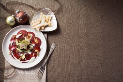 Rote-Bete-Carpaccio mit Wasabicreme