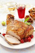 Roast pork with mini apples