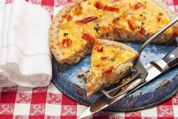 Lobster quiche, sliced (USA)