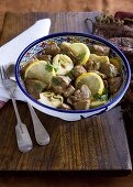 Lamb stew with lemons and artichokes