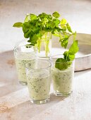 Avocado drinks with water cress
