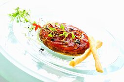 Tomato tart with onion confit