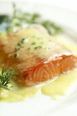 Salmon with hollandaise sauce