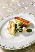 Cod with puff pastry and dill vegetables