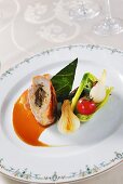 Truffled chicken breast fillet with vegetables