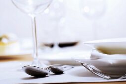 Table laid in white