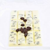 White chocolate with coffee beans