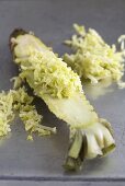 Half a wasabi root and grated horseradish