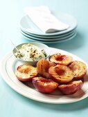 Grilled nectarines with dip