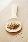 Linseed on wooden spoon