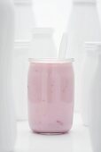 Strawberry yoghurt in a jar