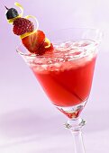 Cocktail made with Krupnik (Polish honey liqueur) & cranberry juice