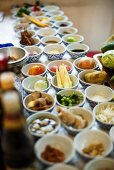 Various ingredients for Thai dishes in bowls