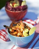 Grilled prawns with Middle Eastern marinade