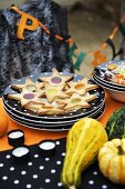 Star biscuits with sweets for Halloween