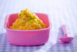 Möhren-Brokkoli-Püree mit Reis (Babynahrung)
