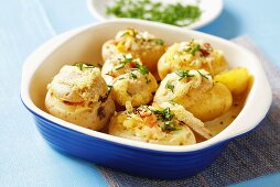 Potatoes stuffed with sauerkraut