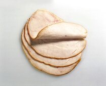 Four slices of turkey ham