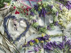 Various different lavender wreaths