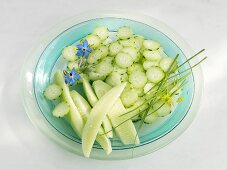 Plate of cucumber slices