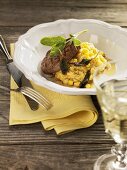 Grilled pork fillet, polenta, sweetcorn, sage (Maggia Valley, CH)