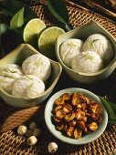 Lime sorbet with candied lotus seeds (Vietnam)